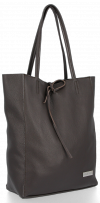 Bőr táska shopper bag Vittoria Gotti csokoládé V21E