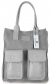 Bőr táska shopper bag Vittoria Gotti világosszürke V27A