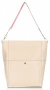 Bőr táska shopper bag Genuine Leather bézs K26