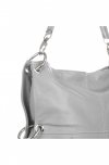 Bőr táska shopper bag Vera Pelle világosszürke 25