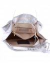Bőr táska shopper bag Vittoria Gotti ezüst V9