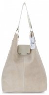 Bőr táska shopper bag Vittoria Gotti bézs V3292C