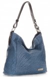 Bőr táska shopper bag Vittoria Gotti kék V2054