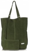 Bőr táska shopper bag Vittoria Gotti zöld V22