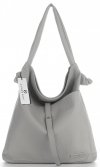 Bőr táska shopper bag Vittoria Gotti világosszürke V5701