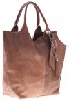 Bőr táska shopper bag Genuine Leather földszínű 555