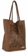Bőr táska shopper bag Vittoria Gotti barna V577