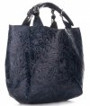 Bőr táska shopper bag Genuine Leather kék K216