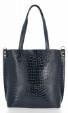 Bőr táska shopper bag Vittoria Gotti tengerkék VG803