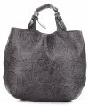 Bőr táska shopper bag Genuine Leather szürke K216