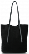 Bőr táska shopper bag Vittoria Gotti fekete V6590C