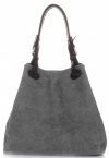 Bőr táska shopper bag Vittoria Gotti grafit V2050