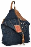 Modny Plecak Damski w Rozmiarze XL 5883 Brązowy/Jeansowy