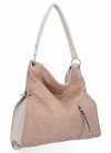 Uniwersalna Torebka damska Shopper Bag XL firmy Hernan HB0170 Pudrowy Róż/Beż