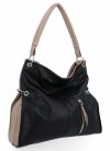 Uniwersalna Torebka damska Shopper Bag XL firmy Hernan HB0170 Czarna/Ziemista