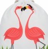 Plecaczki Damskie Praktyczny Worek w modny wzór flamingów love Biały