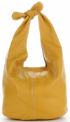 Vittoria Gotti Made in Italy Modny Shopper XL z Kosmetyczką Uniwersalna Torba Skórzana na co dzień Żółta
