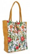 Torebka Damska XL Shopper Bag w Kwiaty firmy Hernan HB0253K Żółta