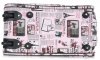 Torba Podróżna na kółkach ze stelażem Or&Mi Newspaper Paris&London Multikolor - Rózowa
