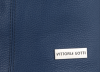 Vittoria Gotti Made in Italy Modny Shopper XL z Kosmetyczką Uniwersalna Torba Skórzana na co dzień Granat