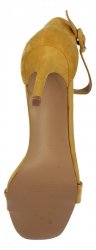 Żółte sandały damskie na obcasie firmy Bellucci