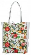 Torebka Damska XL Shopper Bag w Kwiaty firmy Hernan HB0253K Biała