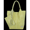 Uniwersalna Torebka Skórzana XL Shopper Bag w motyw zwierzęcy firmy Vittoria Gotti Limonka