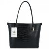 BEE BAG Elegancka Torebka Damska L w motyw aligatora Veronica Czarna