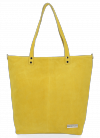 Uniwersalna Torebka Skórzana Shopper Bag firmy Vittoria Gotti Żółta