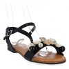 Czarne modne sandały damskie z muszelkami firmy Sergio Todzi