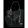Uniwersalna Torebka Skórzana XL Shopper Bag w motyw zwierzęcy firmy Vittoria Gotti Czarna