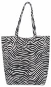 Modna Torebka Skórzana Shopper Bag z Kosmetyczką 168 Biała/Czarna