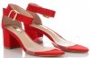 Modne Sandały Damskie na obcasie firmy Bellucci Czerwone
