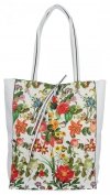 Torebka Damska XL Shopper Bag w Kwiaty firmy Hernan HB0253K Biała