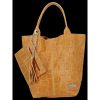 Modne Torebki Skórzane Shopper Bag XL z Etui firmy Vittoria Gotti Jasno Ruda
