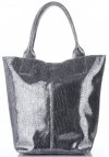 Vittoria Gotti Elegancki Skórzany Shopper z Etui w rozmiarze XL Iron