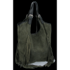 Modne Torebki Skórzane Shopper Bag z Frędzlami firmy Vittoria Gotti Khaki