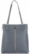GEANȚĂ DIN PIELE clasică Genuine Leather gri deschis J6088
