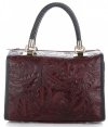 GEANȚĂ DIN PIELE cufăr Genuine Leather vișiniu 214E