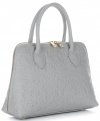 GEANȚĂ DIN PIELE cufăr Genuine Leather gri deschis 80032