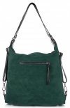 GEANȚĂ DIN PIELE rucsac Vittoria Gotti verde de sticlă V1670C