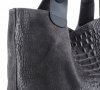 GEANȚĂ DIN PIELE shopper bag Genuine Leather gri 216