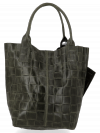GEANȚĂ DIN PIELE shopper bag Vittoria Gotti verde B22