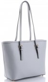 GEANȚĂ DIN PIELE clasică Genuine Leather gri deschis 3303