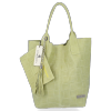 GEANȚĂ DIN PIELE shopper bag Vittoria Gotti verde de limetă B22