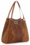 GEANȚĂ DIN PIELE shopper bag Vera Pelle roșcat 10477