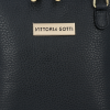 GEANȚĂ DIN PIELE tip poștaș Vittoria Gotti negru V2373