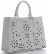GEANȚĂ DIN PIELE shopper bag Vittoria Gotti gri deschis V3093OD