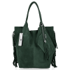 GEANȚĂ DIN PIELE shopper bag Vittoria Gotti verde de sticlă B16