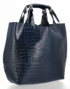 GEANȚĂ DIN PIELE shopper bag Vittoria Gotti bleumarin VG804